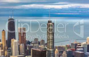 Aerial view of Trump Tower in Chicago
