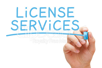 License Services Blue Marker