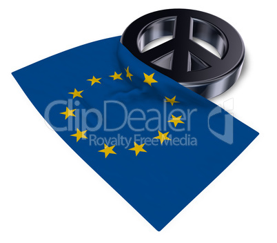 peace symbol and flag of the european union - 3d rendering