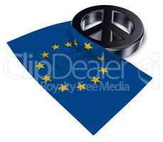 peace symbol and flag of the european union - 3d rendering