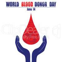 Donate blood concept with abstract blood drop for World blood donor day June 14 vector illustration