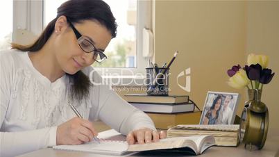 Young woman studying the Bible