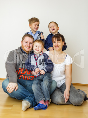 Family, parents and their three children