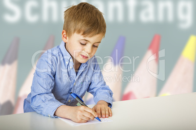Child with paper and pen