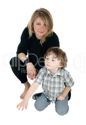 Portrait of mother with son.