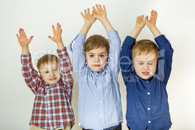 Children with hands up