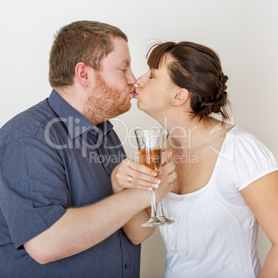 Couple with champagne glasses