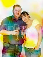 Couple with champagne glasses