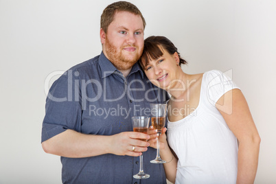 Couple with champagne glasses