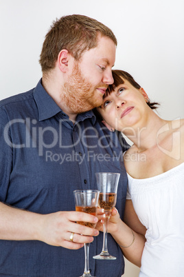 Couple with champagne glasses