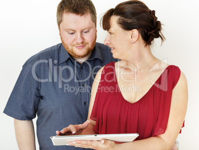 Couple using tablet pc