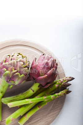 Artichokes and asparagus