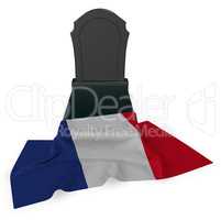 grabstein und flagge von frankreich