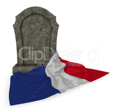 grabstein und flagge von frankreich