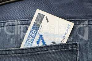 Brazilian Real in Jeans Pocket