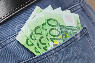 Euros in Jeans Pocket