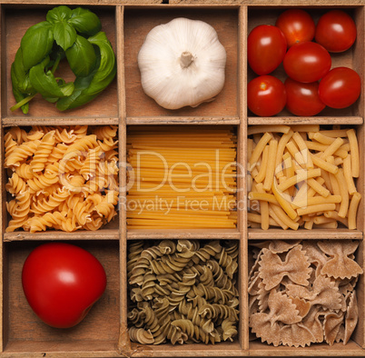 Fresh organic pasta ingredients