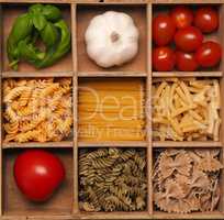 Fresh organic pasta ingredients