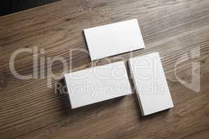 Piles of blank business cards