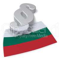 paragraph symbol and flag of bulgaria - 3d rendering