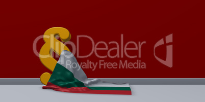 paragraph symbol and flag of bulgaria - 3d rendering