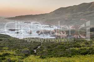 Rugged Coastline Sunset of Carmel-By-The-Sea.