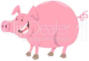 funny pig farm animal character