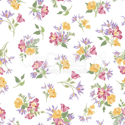 Floral ornamental seamless pattern. Flower garden background. Fl