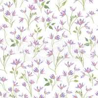 Floral ornamental white seamless pattern. Flower garden backgrou