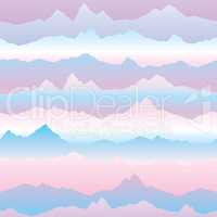 Abstract wavy mountain skyline background. Nature landscape sunr