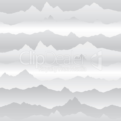 Abstract wavy mountain skyline background. Nature landscape wint