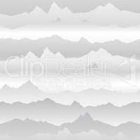 Abstract wavy mountain skyline background. Nature landscape wint