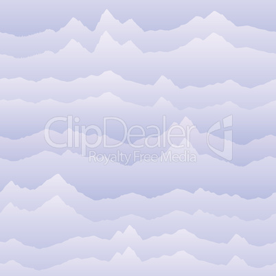 Abstract wavy mountain skyline background. Nature seamless patte