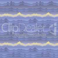 Abstract wavy mountain skyline background. Cardio effect Seamles