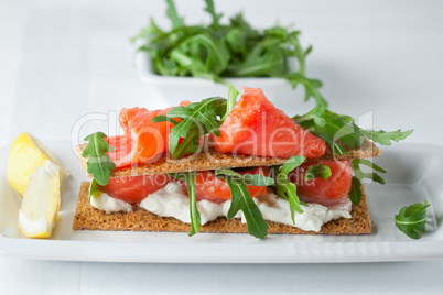 Smoked Salmon Canapes with Cream Cheese