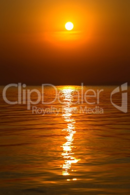 Sunrise over the lake Balaton of Hungary, long exposure