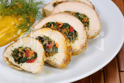 Chicken breast stuffed with vegetables