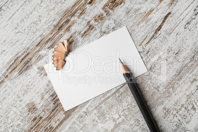 Bank business card and pencil
