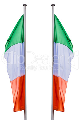Zwei Italien Flaggen mit Fahnenmast