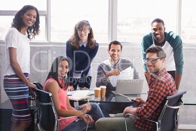 Portrait of smiling business colleagues