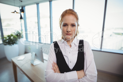 Portrait of executives standing with arms crossed