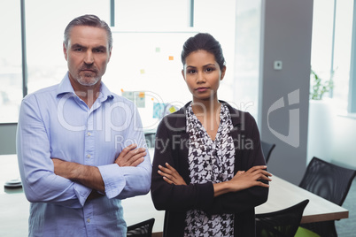 Portrait of executives standing with arms crossed