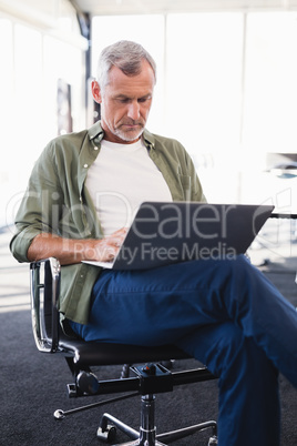 Businessman using laptop