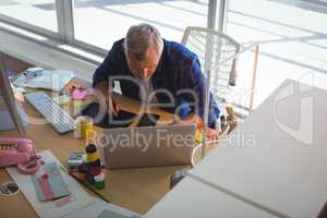 Businessman working at creative office