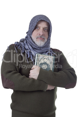 Muslim man with the Koran in their hands