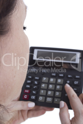 Calculator in hands