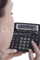 Calculator in hands