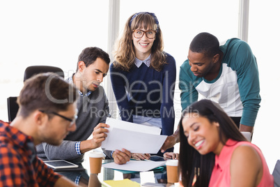 Business colleagues working at desk