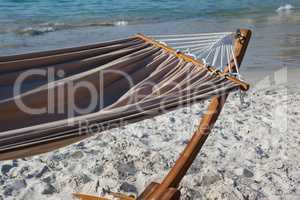Close up of hammock at beach
