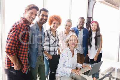 Portrait of smiling business team